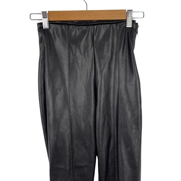 Zara Black Faux Leather High Waisted Leggings Pants Size Small 7102/260 - Picture 3 of 14